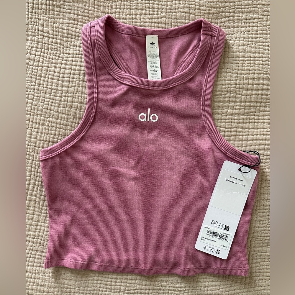 Alo Yoga Aspire Tank Pink Wild Rose XS Brand new!